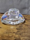 New Clear Crystal Cowgirl Cowboy Hat Paperweight Western Decor Collectible Htf