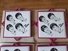 The Beatles Rare 1964 Set Of Four 4 1 2  Square Plaques From Uk In Original Box