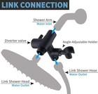 Black Metal Shower Arm Diverter With Handshower Mount For Hand Held Showerhead