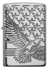 Zippo Patriotic Eagle Design High Polish Chrome Windproof Pocket Lighter  49027