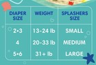 Pampers Splashers Swim Diapers - Size S  20 Count  Gap-free Disposable Baby Swim