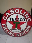 Texaco Filling Station  Porcelain Enamel Heavy Metal Sign 42 Inches Double  Side