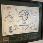 Golf Pin Flag Autographed Pga 2010 Wgc Blue Monster  Coa Framed 22 Signatures 
