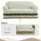 Washable Stretch Seersucker Sofa Cover Anti-slip 1 2 3 4 Seater Couch Protector
