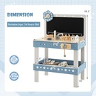 Kids Wooden Play Tool Workbench Workshop Table Pretend Play With Tools Set