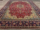10x14 Antique Oriental Rug Hand-knotted Red Blue Green Handmade Vintage Old Worn