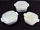 Corningware Blue Cornflower  A-3-b  A-2-b  P-1 3 4-b Baking Dish  With Lids