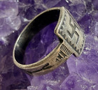 Vtg 1930   s Whirling Log And Arrows Cigar Band Ring Silver Southwest Navajo  6 25