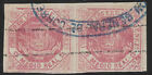 Venezuela  1876  Scott 047b  Pair Horizontal  Oval Cancellation  Ebv100b