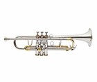Trumpet Bb Pitch brass   Nickel Color With Free-case And Mp Horn Bugle