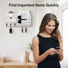 Wall Mount Key Holder With Mail Organizer  100  Paulownia Wood  7 Metal Hooks   