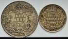 Two Canada 1907 Sterling Silver Coins  25 Cents And 10 Cents -edward Vii-