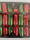 Nib Tom Smith Holiday 14  Festive Luxury Crackers 8 Pack Red green gold  2