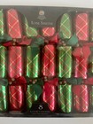 Nib Tom Smith Holiday 14  Festive Luxury Crackers 8 Pack Red green gold