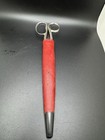 Vintage Letter Opener With Built In Scissors Red Sleeve Desk Office Tool