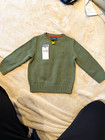 Polo Ralph Lauren Green Knit Cotton Logo Crew Neck Pullover Jumper 2-3y