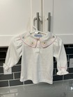 Lot Of 2 Vtg 90s Oshkosh Bgosh Baby Girls Shirts 6-9m Embroidered Sweatshirt Usa