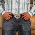 Western Cowboy cowgirl Initial Belt Buckle - Silver- Large  Letter Western Be   