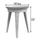 Panacea 82930 Galvanized Vintage Style Metal Bird Bath And Pedestal Stand  Gray