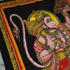 Vintage Indian Hanuman Tapestry Wall Hanging Hindu Art Embellished Fabric