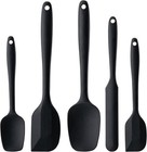 Silicone Spatula Set 5 Piece Food Grade Rubber Spatulas black