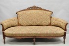 Antique Eastlake Victorian Carved Burl Walnut Parlor Set Sofa   2 Chairs - 3 Pcs