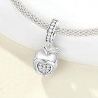 925 Sterling Silver Bead Charms Silver Apple Pendant For Bracelets And Necklace 