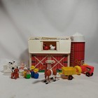 Vintage 1967 Fisher Price Play Family Farm W  People   Animals Barn And Silo