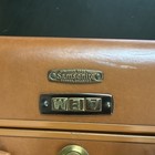 Vintage Samsonite Brown Leather Hardcase Suitcase   Tray   Compartments  No Key 