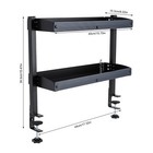2-tier Black Clip-on Desktop Organizer Desk Shelvingtable Adjustable Storagetray