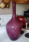 Mcm Empoli Glass Optic Diamond Amethyst Cased Glass Vase 19 