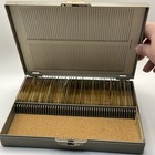 Lot Of 50 Vintage University Prepared Pathology Microscope Slides In Case