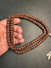 Vintage 108 Bodhi Seed Mala Necklace     11mm Prayer Beads     Natural Patina Bodhi