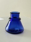 1890s Conical Cobalt Blue Blown Glass Inkwell Cone Ink Bottle