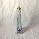 Rare Vintage Glass Grape Design Triangular 12 5  Wine Bottle - Made In Spain