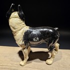 Antique Style Cast Iron Boston Terrier Dog Door Stop Coin Bank