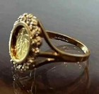 Womens Panda Bear Coin Ring 14k Yellow Gold Plated 2ct Round Moissanite