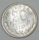 1899 Zs Mexico Silver 20 Centavos Coin Almost Uncirculated