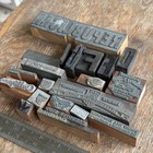 Vintage Lot Of 21 Printing Press Blocks Advertising Random Logo Letterpress  17