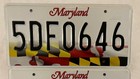 Set Of 2 Maryland Calvert Family Coat Arms State Flag License Plate Pair De 0646