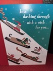 Hallmark Christmas Card For You Funny Dogs   Cats Sledding 6 75x4 75    Unused