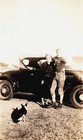 Vintage Old Antique Picture Photo Car Football Player Boy Lady Woman Puppy Dog