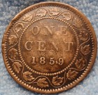 1859 Fine-xf Details High Grade Canada Large Cent Victoria Coin Canadian