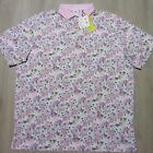 Puma Arnold Palmer Mens 2xl Xxl Polo Shirt Floral White Glow Pale Pink Golf