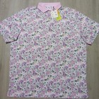 Puma Arnold Palmer Mens Xl Polo Shirt Floral White Glow Pale Pink Golf