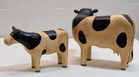 Signed Alan A  Kohr Hand Carved Painted Wood Cow   Calf  Figurines Pa Folk Art 