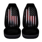  Vintage American Flag Print Car Seat Covers For Vintage American Flag Black