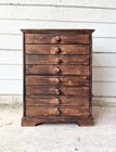 1960s Vintage Wooden 8-drawer Collectors Chest Cabinet Watchmaking Apothecary
