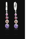 925 Sterling Silver Cubic Zirconica Crystal Pendant Necklace And Earring Set