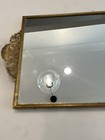 Vtg Rectangular Gold Filigree Mirror Perfume Vanity Tray Hollywood Regency Glam
